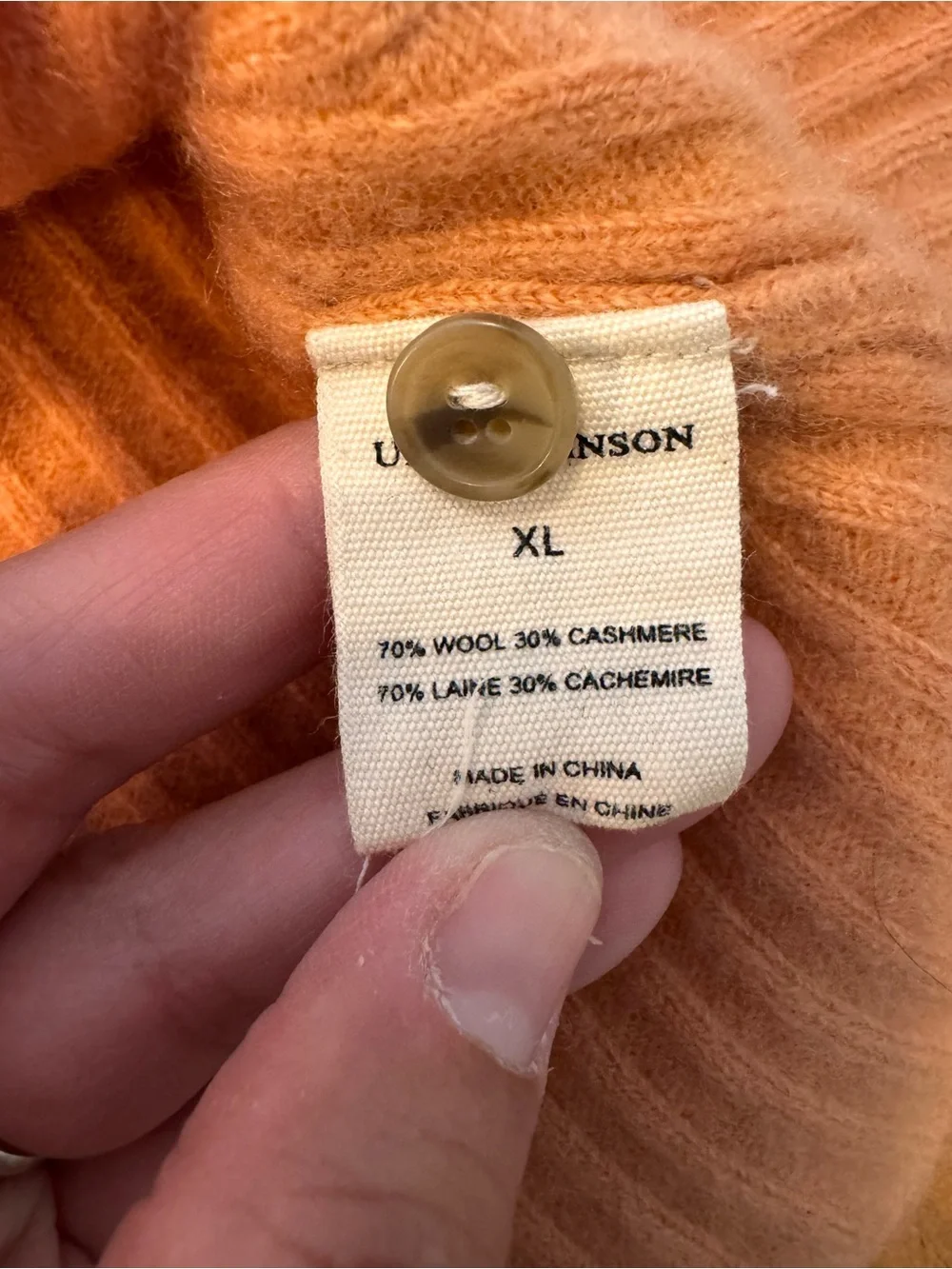 ULLA JOHNSON Wool & Cashmere Ribbed Cropped Tank Top Women’s XL Button Front - Picture 8 of 11